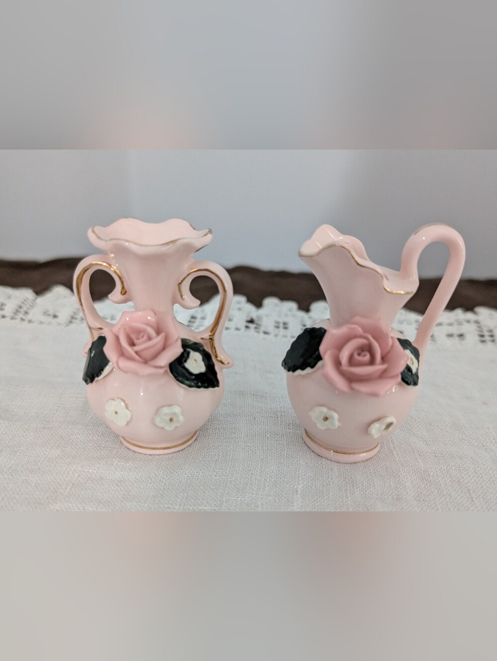 Miniature Porcelain Vase And Pitcher Set